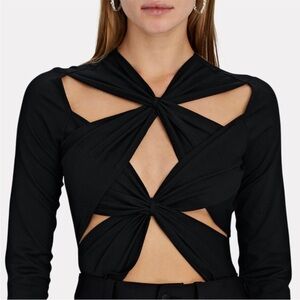 NWOT Sid neigum cutout jersey black top XS long sleeve